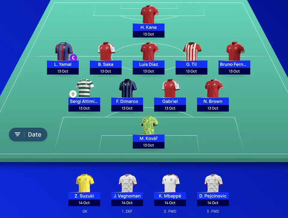 UCL Fantasy: Matchday 2 Preview and Team Reveal